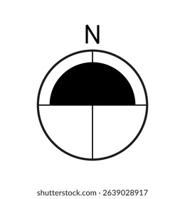 Architectural north arrow and compass outline vector