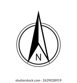 Architectural north arrow and compass outline vector