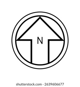 Architectural north arrow and compass outline vector