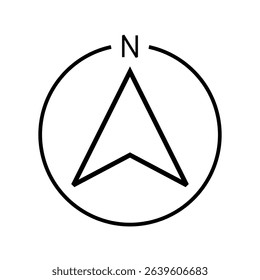 Architectural north arrow and compass outline vector