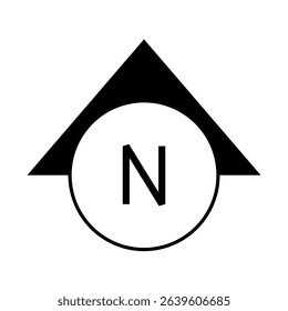 Architectural north arrow and compass outline vector