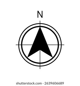 Architectural north arrow and compass outline vector