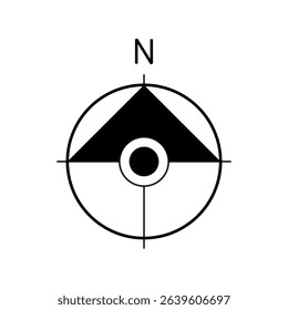 Architectural north arrow and compass outline vector