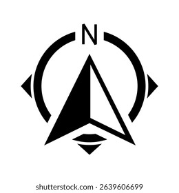 Architectural north arrow and compass outline vector
