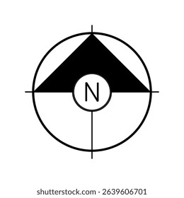 Architectural north arrow and compass outline vector