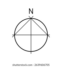 Architectural north arrow and compass outline vector