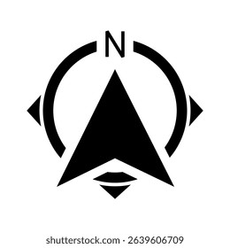 Architectural north arrow and compass outline vector