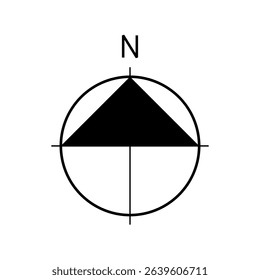 Architectural north arrow and compass outline vector