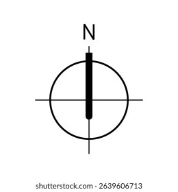 Architectural north arrow and compass outline vector