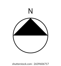 Architectural north arrow and compass outline vector