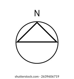 Architectural north arrow and compass outline vector