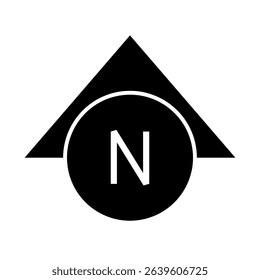 Architectural north arrow and compass outline vector