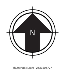 Architectural north arrow and compass outline vector