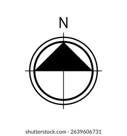 Architectural north arrow and compass outline vector