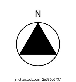 Architectural north arrow and compass outline vector