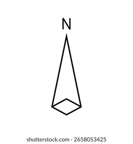 Architectural north arrow and compass outline vector