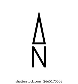 Architectural north arrow and compass outline vector
