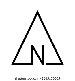 Architectural north arrow and compass outline vector
