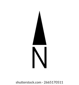 Architectural north arrow and compass outline vector