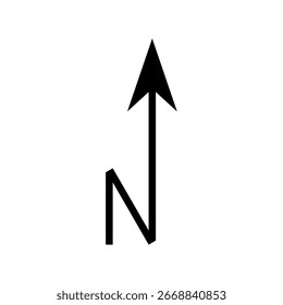 Flecha norte arquitectónica y Vector de contorno de brújula