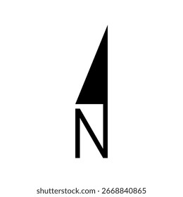Architectural north arrow and compass outline vector