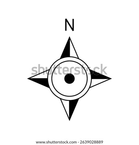 Architectural north arrow and compass outline vector
