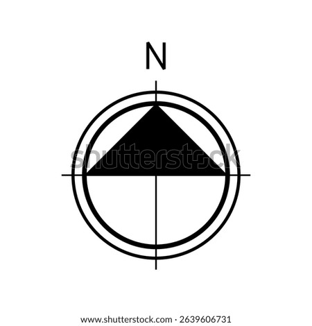 Architectural north arrow and compass outline vector