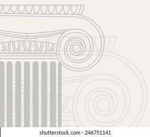 Architectural old-style Greece column background. eps10 vector illustration