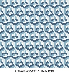 Architectural pattern, optical illusion, vector illustration