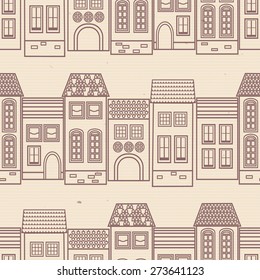 Architectural pattern streets of the old town. Vector.