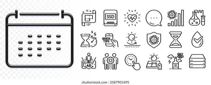 Architectural plan, Alcohol addiction and Dermatologically tested line icons for web app. Glare of light effect. Message icon. Pack of Coronavirus, Time, Hourglass timer pictogram icons. Vector