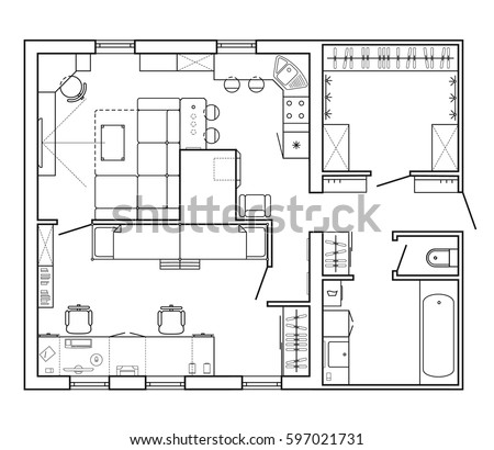 Architectural Plan  House  Layout Plan  Apartment Stock 