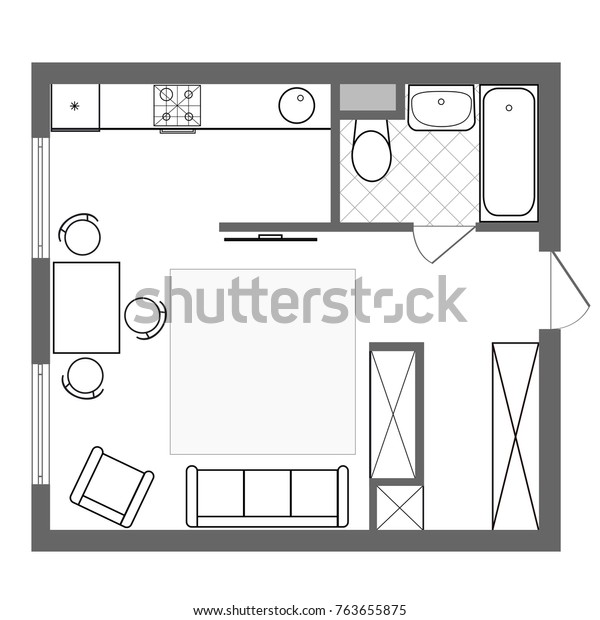 Architectural Plan House Professional Layout One Stock