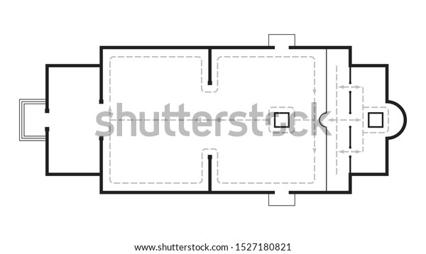 Architectural Plan Orthodox Church Medieval Orthodox Stock Vector ...