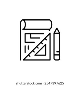 Ícone de planejamento de arquitetura. Ícone simples de planejamento arquitetônico para mídias sociais, aplicativos e web design. Ilustração vetorial