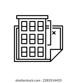 Architectural planning line art icon design