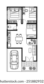 Planos arquitetônicos para apartamentos, estúdios e casas. Plantas de piso interior isoladas sobre fundo branco