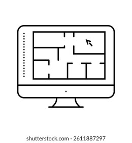 architectural plans drafter line icon vector. architectural plans drafter sign. isolated contour symbol black illustration
