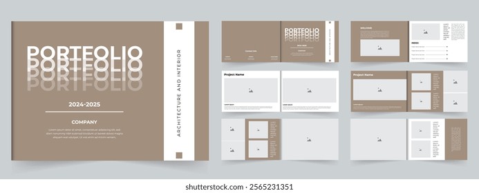 Architectural portfolio brochure design landscape layout 