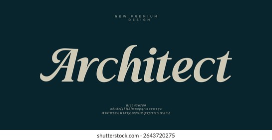 Architectural project font, technical draw style alphabet. Geometrical typography. Wireframe letters, typographic design with draft strokes for architecture logo and headline. Isolated vector typeset
