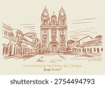 The architectural richness of Recife, crafted by hand. Our history on paper through this drawing of the Co-Cathedral of São Pedro dos Clérigos, in the iconic Pátio de São Pedro, PE.
