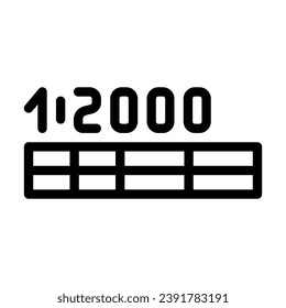 vector de icono de línea de borrador de escala de arquitectura. signo del redactor de escala arquitectónica. símbolo de contorno aislado ilustración negra
