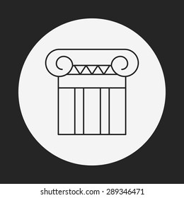 Architectural sculpture line icon