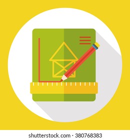 Architectural sculpture sketch flat icon