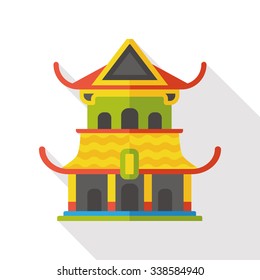 Architectural sculpture temple flat icon