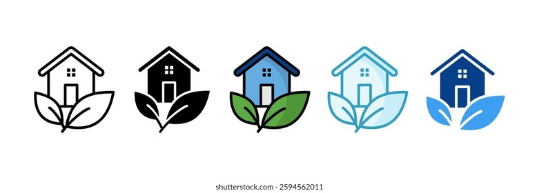 Architectural Site Icon Set Multiple Style Collection