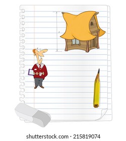An architectural sketch of an architect of the house 