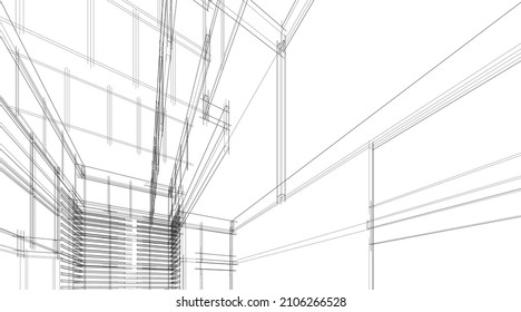 Architectural Sketch Building Stock Vector (Royalty Free) 2106266528 ...