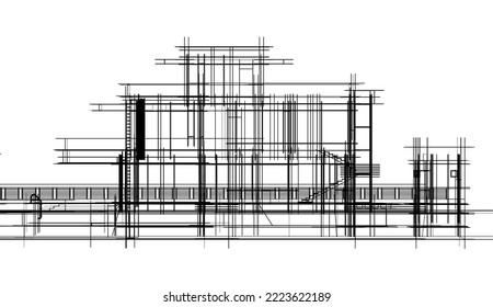 boceto arquitectónico de un edificio