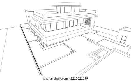 architectural sketch of a building